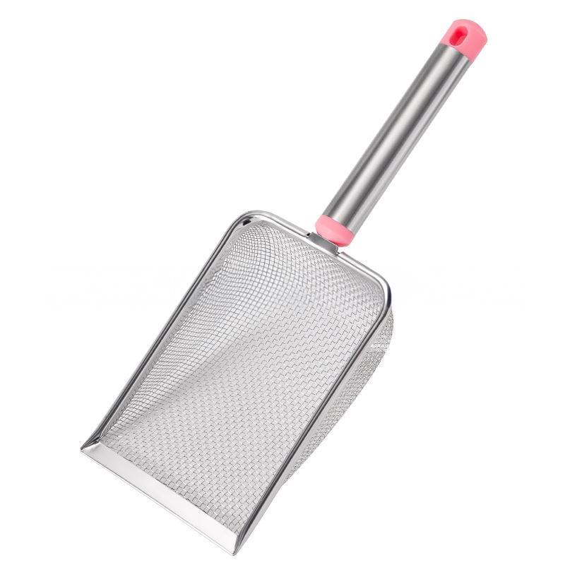 Совок для кошачьего туалета из нержавеющей стали, прочная сетка, очиститель для кошачьего туалета, инструменты для чистки домашних животных с отверстием для подвешивания, аксессуары для кошек