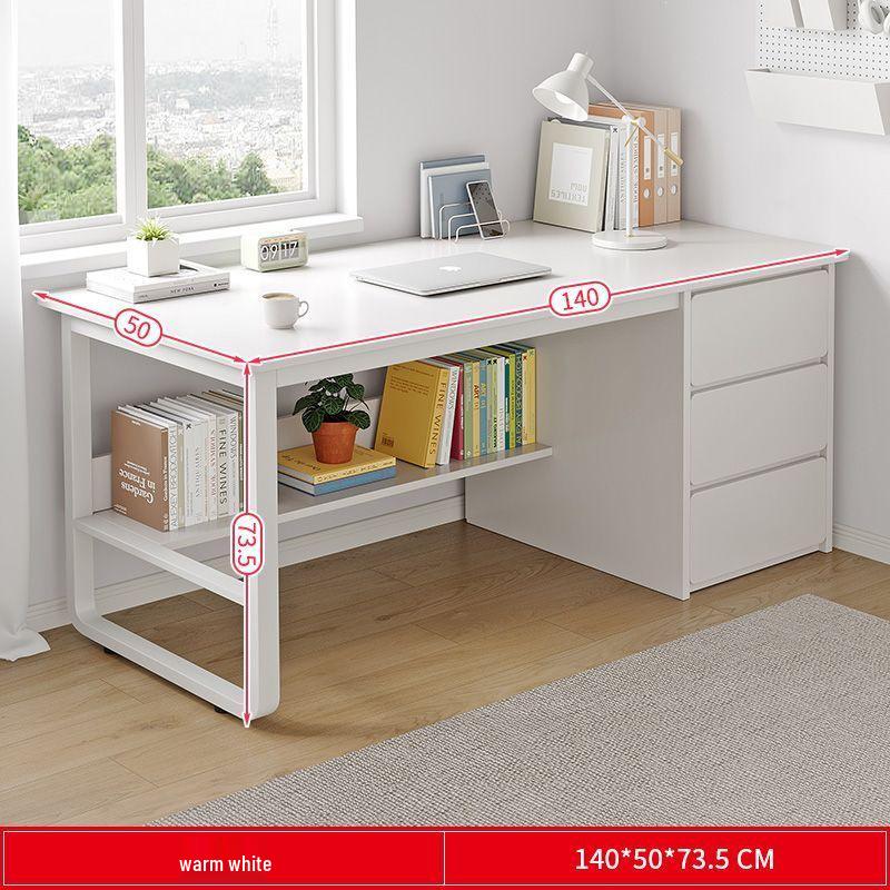 Simple Integrated Computer Desk with Cabinet for Bedroom or Apartment