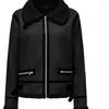 Winter New Women's Short Leather Jacket Women's Fleece Thickened Fur Jacket