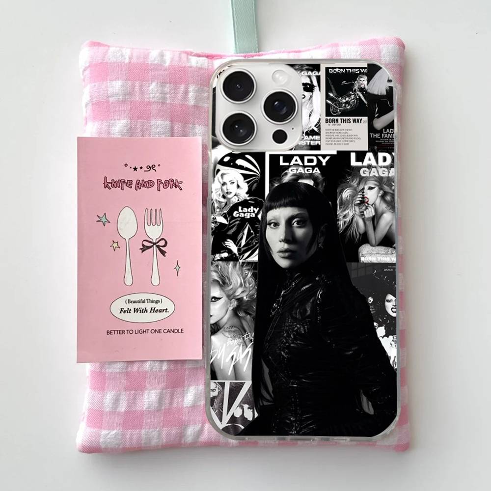 Чехол для телефона Singer L-Lady G-Gaga Для iPhone 11 12 13 14 15 16 17 Plus Pro Max Сатиновый Лазерный Глянцевый Чехол