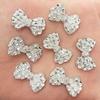 40 Pcs Resin Cute Silver Bow Flat Back Rhinestone Scrapbook DIY Wedding