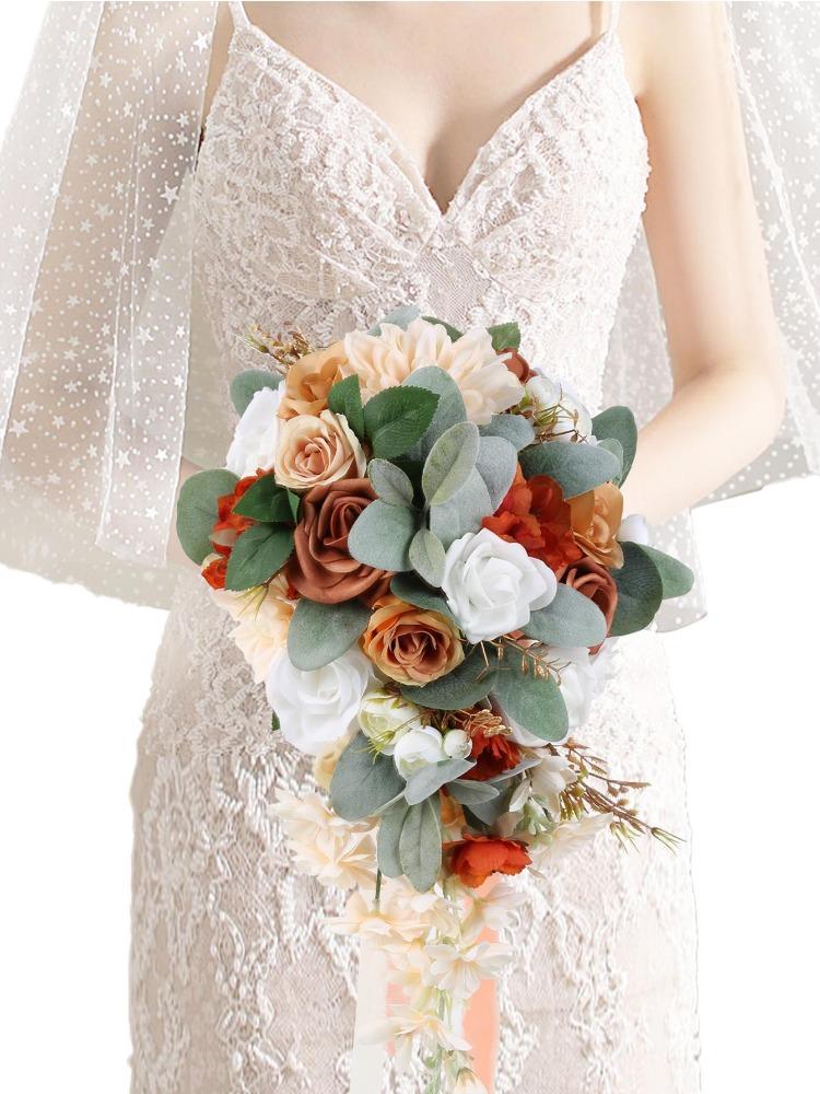 1шт искусственный букет каскадные искусственные цветы свадебные букеты для невесты свадебные букеты для невесты для свадебной церемонии и годовщины