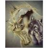 Diy Diamond Painting Horse and Wolf Full Round Diamond Embroidery Rhinestone Cross Stitch