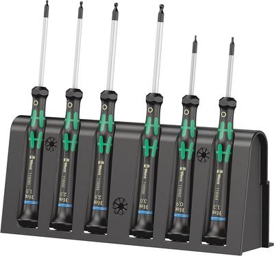 WERA Набор прецизионных отверток Torx с 118156, 6 шт., на стойке, с защитой от вскрытия,