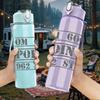 1PC OM 606 Minimalist Car Text Print 750ml Portable Sports Water Bottle Leakproof Gym Outdoor Travel Drink Cup