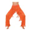 Womens Latin Dance Fringe Pants Elastic Waistband Contrast Color Tassel Trousers Cha Cha Tango Rumba