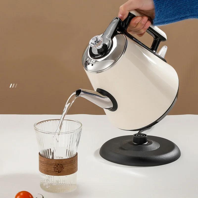 Электрический чайник 1 шт., утолщенная нержавеющая сталь 304, длинный носик, двухслойный, автоматическое отключение, защита от сухого пригорания, чайник для заваривания чая