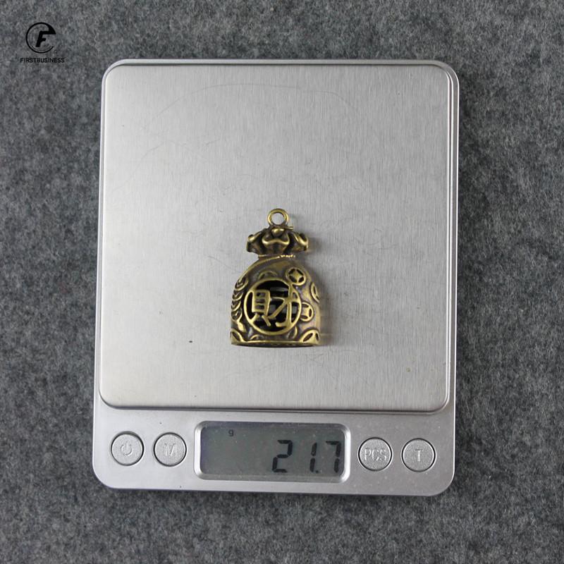 Vintage Copper Lucky Dollars Money Bag Figurines Ornaments Desk Decorations Handmade Brass Car Key Ring Pendant Home Decor Craft