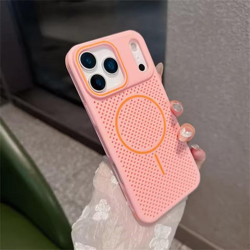 Магнитный чехол для телефона с отводом тепла для iPhone 17 Air 16 15 14 13 12 Pro Max для Magsafe Сотовый сетчатый охлаждающий противоударный чехол