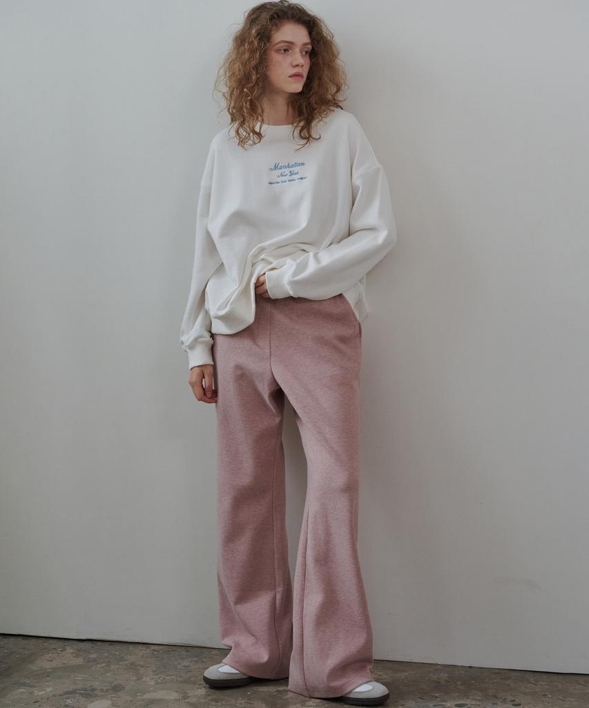 MALOUPE 2303 Knit Corduroy Flare Pants (Pink)