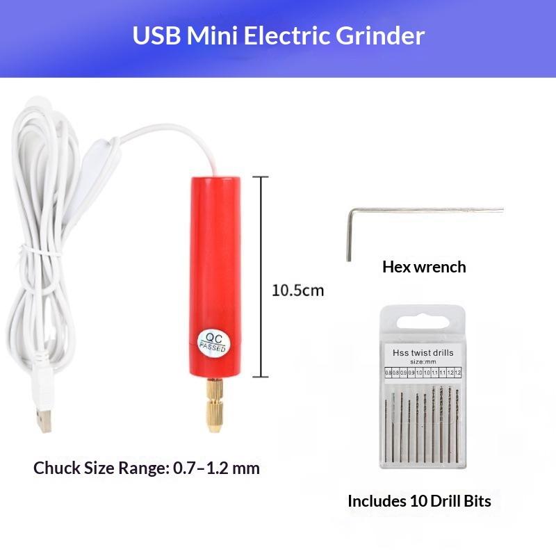 1 Набор Ручная Мини-Электродрель USB DIY Инструмент Для Изготовления Украшений из Эпоксидной Смолы Дерево Ремесло Гравировальная Ручка