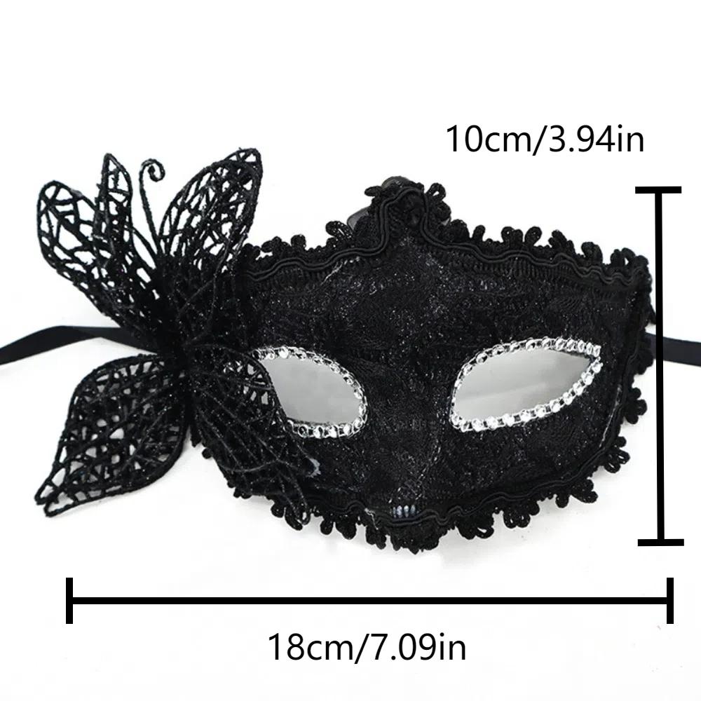 Halloween Dressing Halloween Party Mask with Rod Half Face Cover Butterfly Hand Hold Mask Cosplay Prop Exquisite Masquerade Mask
