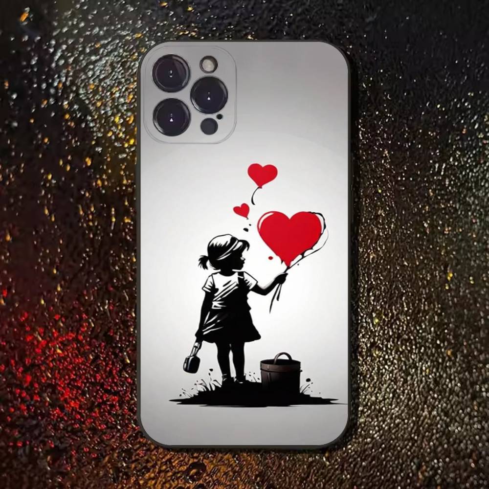Чехол для телефона Street Art Banksy Graffiti для iPhone 17,16,15,14,13,12,11 Plus,Pro Max,XS,X,XR,SE,Mini,8,7, Мягкий силиконовый черный чехол