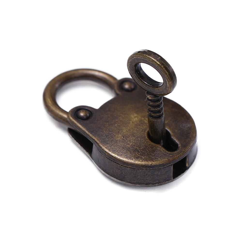 Zinc Zinc Zinc Alloy Mini Travel Wedding Jewelry Box with Key Locks Hardware Bear Head Lock Archaize Padlock