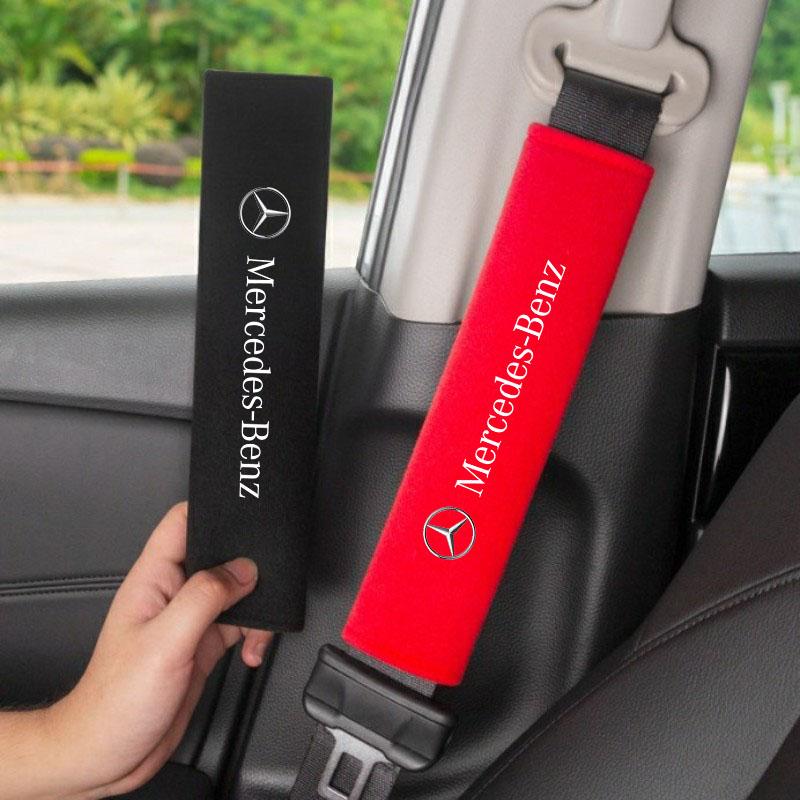 2Pcs Car Seat Belt Safety Belt Shoulder Cover For Mercedes Benz AMG W204 W205 W203 W211 W212 W213 W201 W210 W124 W126 W140