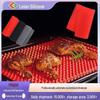 Silicone Pyramid BBQ Mat, 39.8x28cm, Non-Slip, Oil Drain, Food Grade, Heat Resistant, Microwave Safe