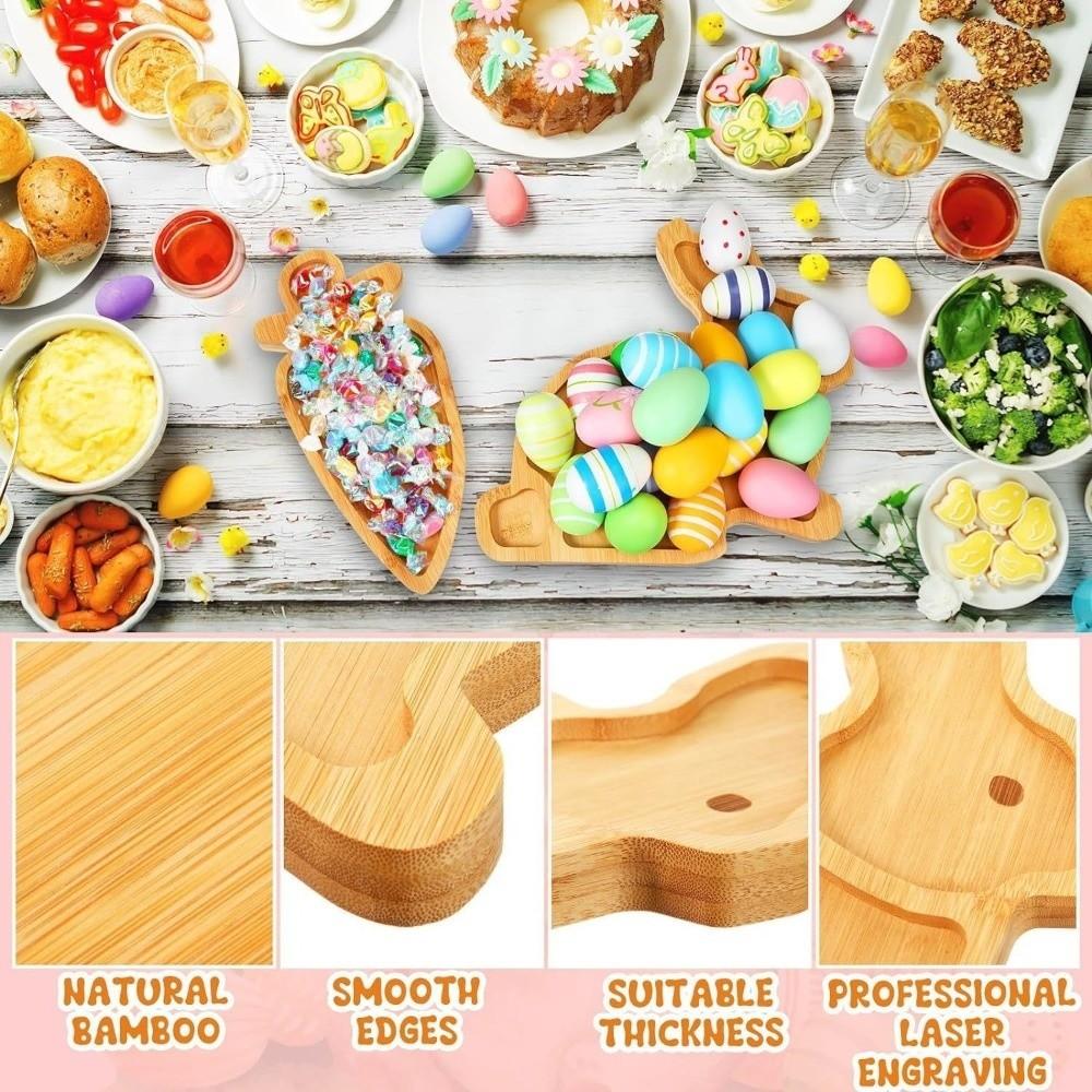 Rustic Style Wooden Serving Platter Rabbit Easter Rabbit Candy Plates  Tea Snacks