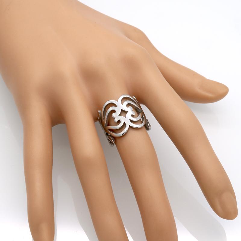 Stainless Steel Gold Color Hollow Heart Ring Anniversary Promise Ring For Women Fashion Jewelry Gift