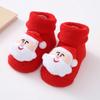 Newborn Baby Santa Claus Knitted Socks - Cute Snowman Reindeer Pattern Non-Slip First Walkers Socks