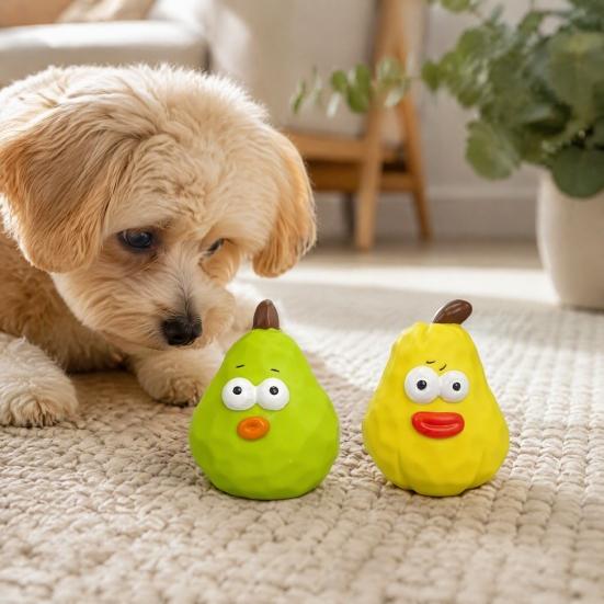 Игрушка для домашних животных для снятия скуки, Пищащая груша для собак, Латексная жевательная игрушка от тревожности, Интерактивная игрушка для апортировки, Очистка зубов для агрессивных грызунов, Прочная игрушка для прорезывания зубов