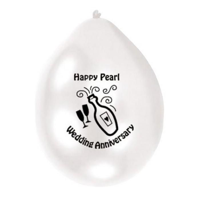 Amscan Жемчужный латексный шар на годовщину (Упаковка из 10 шт.)