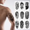 Татуировки на теле Красивый вид Легко удалить Удобная поддельная татуировка на теле Черно-белый тигр Временная татуировка Поддельная татуировка на теле для ноги