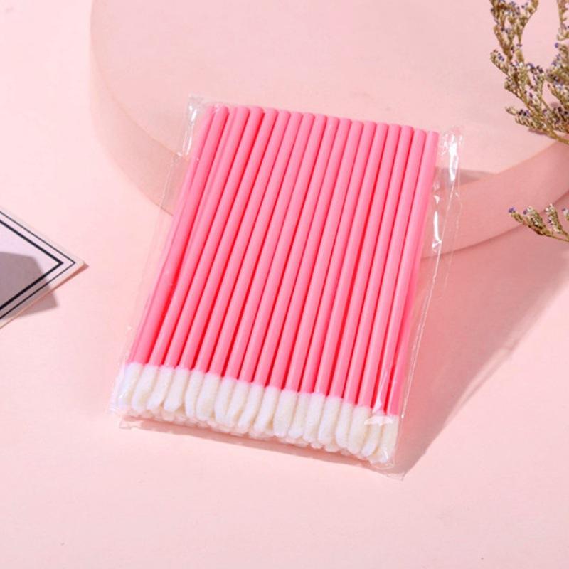 50PCS Disposable Lip Brush Portable Makeup Applicator For Lip Gloss Balm Mask Concealer Eyeshadow With Flocked Tip Hygienic Cosmetic Tool