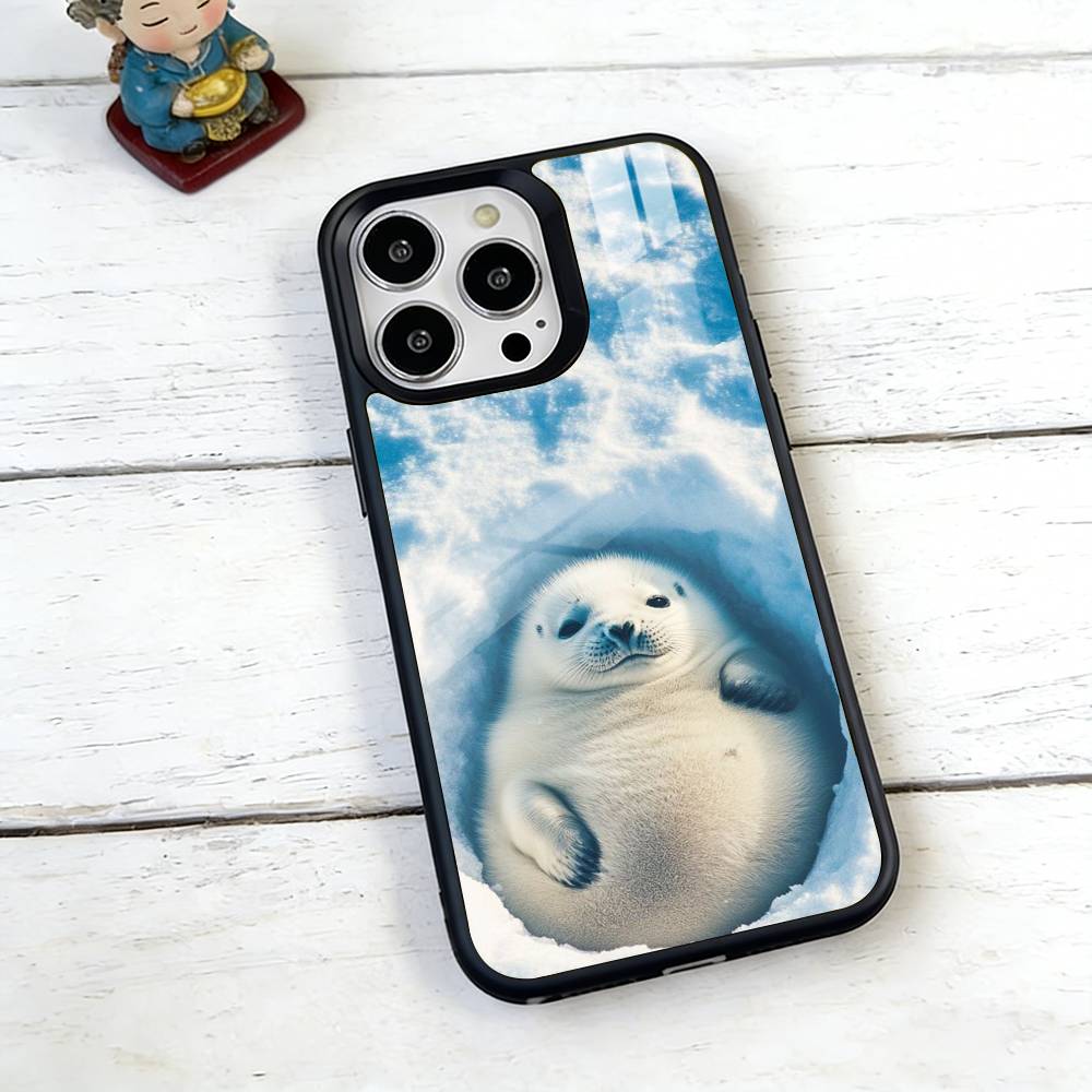 Чехол для телефона «Сонный морской лев» для iPhone 17, 16, 15, 14, 13, 12, 11 Plus, Pro, магнитный с беспроводной зарядкой Magsafe