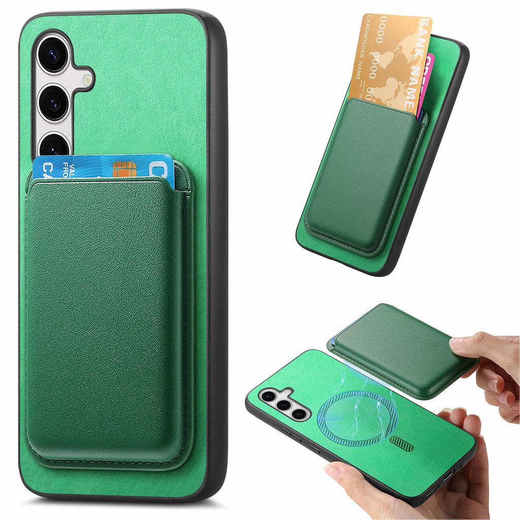 For Samsung Galaxy S25 Case Detachable Magnetic Card Bag Leather Phone Back Cover