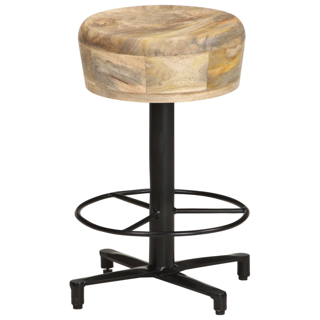 Bar Stool Set of 2 52 cm Solid Mango Wood
