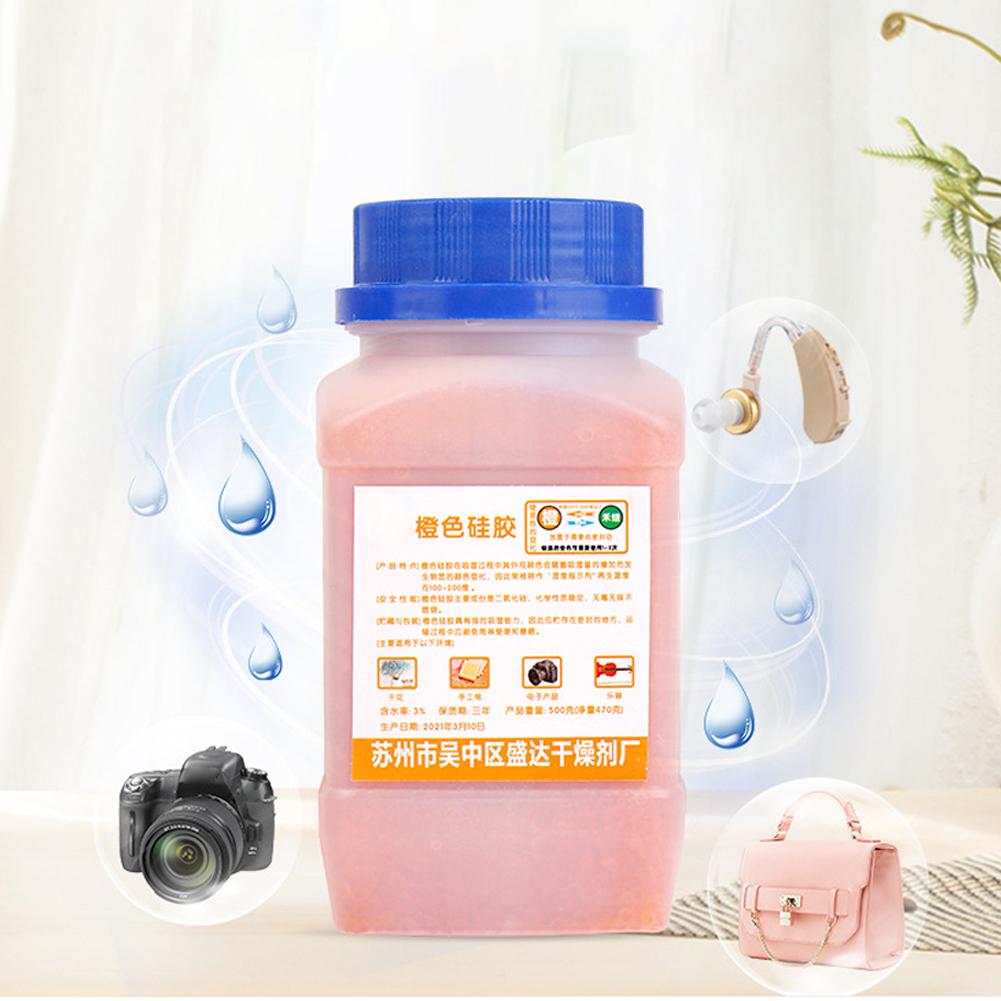 500g Waterproof Reusable Silica Gel Beads Moisture Dehumidifie Absorber Moisture Desiccant Elec T5K8