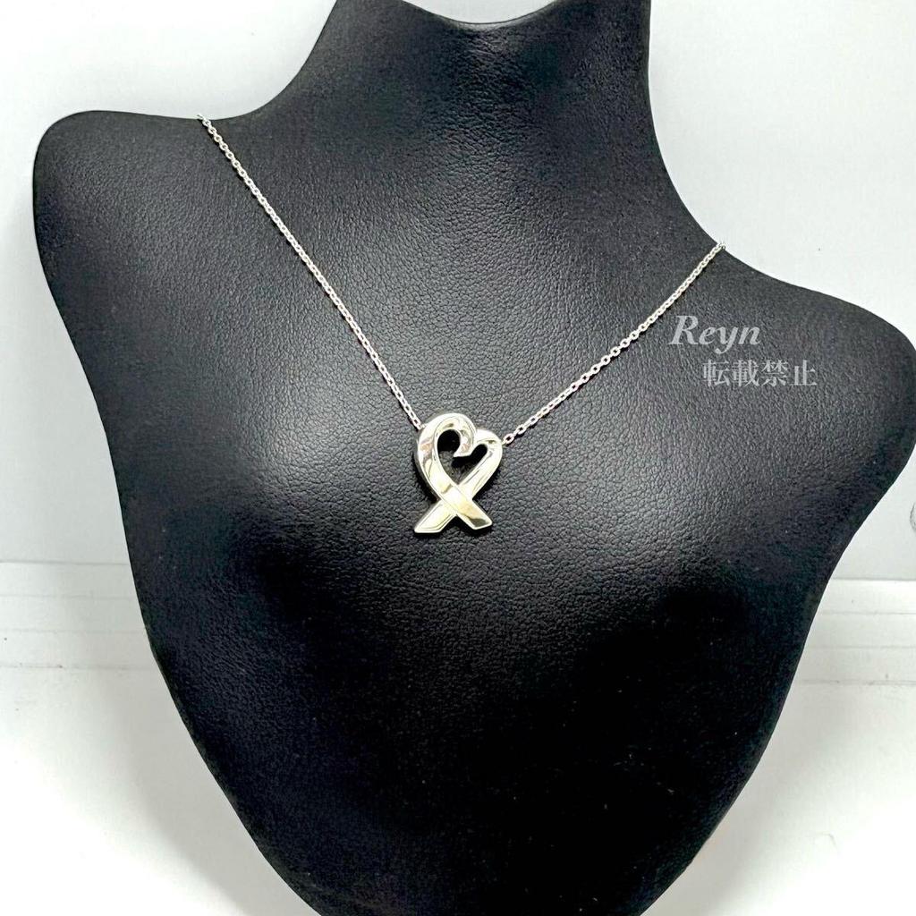 Б/у [Новый полированный] Tiffany & Co. Серебряное колье Tiffany 925 Paloma Picasso 'Любящее сердце'