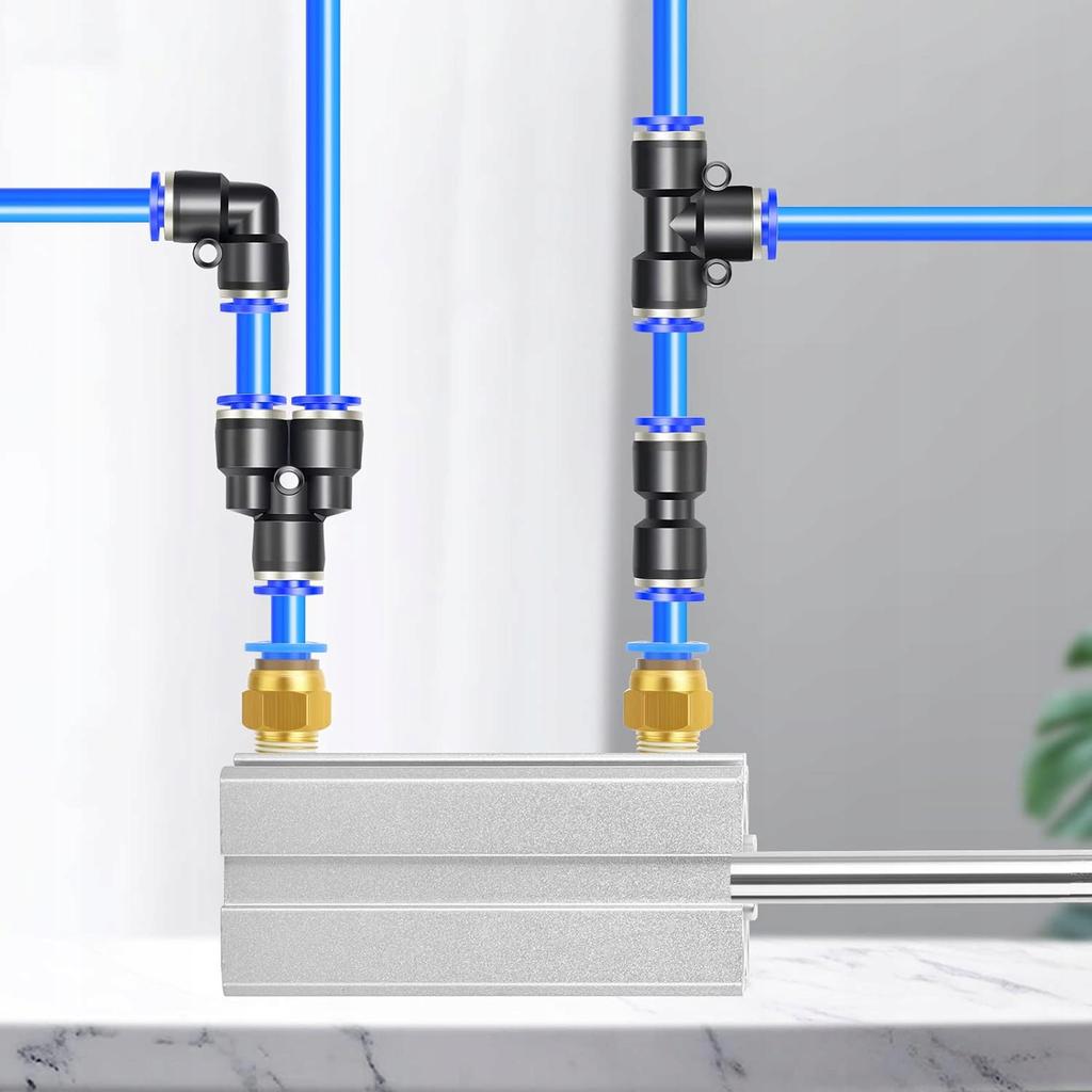 Синий 10M PU AIR пневматический комплект внешний диаметр 8 мм x внутренний диаметр 5 мм с 16 наборами соединителей
