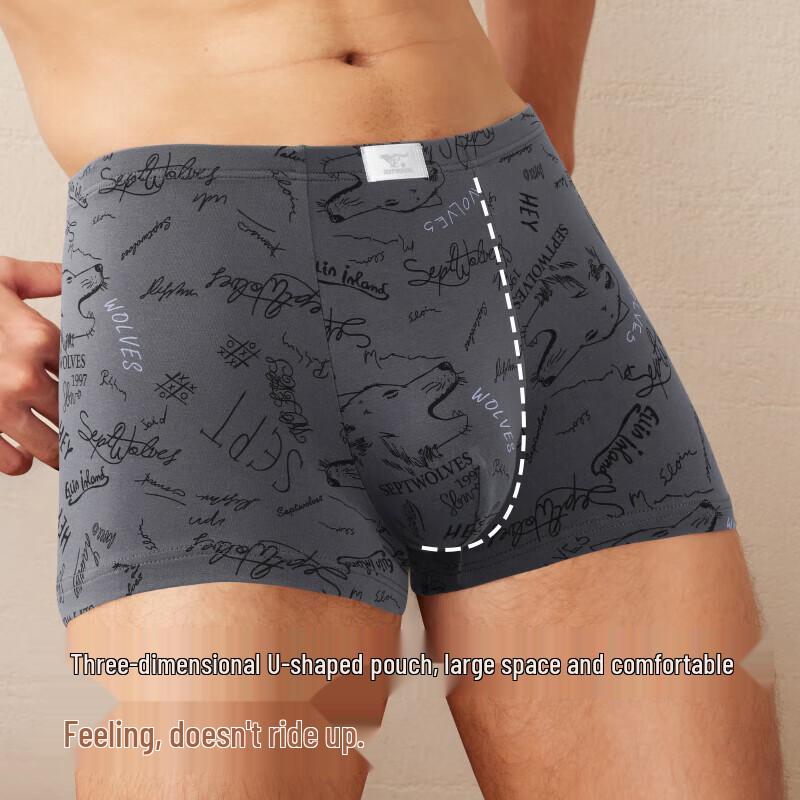 SEPTWOLVES Мужские антибактериальные боксеры-брифы из эластичного хлопка, 3 шт.