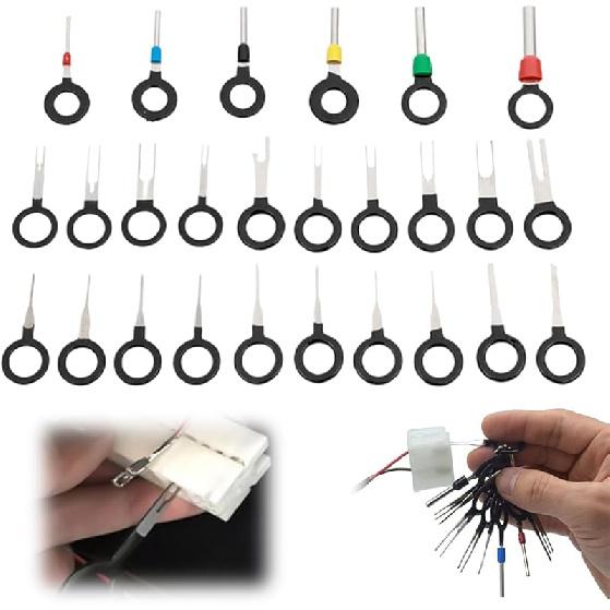 Комплект для выталкивания клемм, 2024 Обновленный автомобильный инструмент для клемм Инструмент для снятия штифтов электрических клемм Проводной штифт, Набор инструментов для снятия клемм