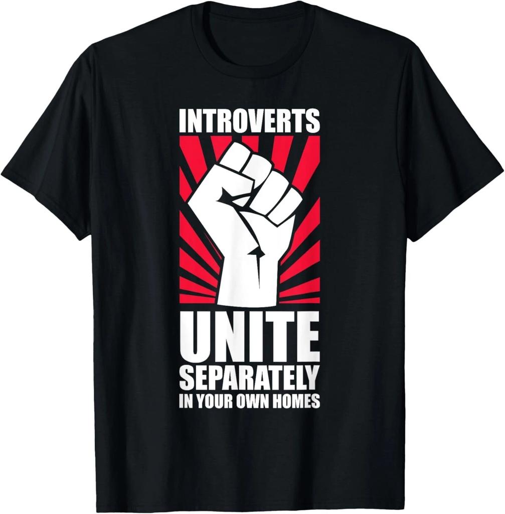 Introverts Unite Separately In Your Own Homes Introvert Gift Unisex T-Shirt