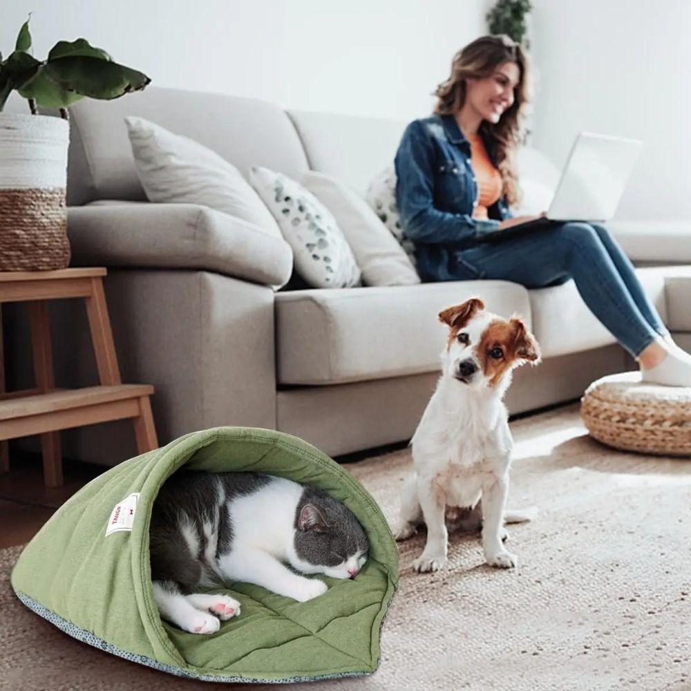 Durable Cat Sleeping Bag Soft Pet Cuddle Zone New Cat Bed Cave  Home Environment