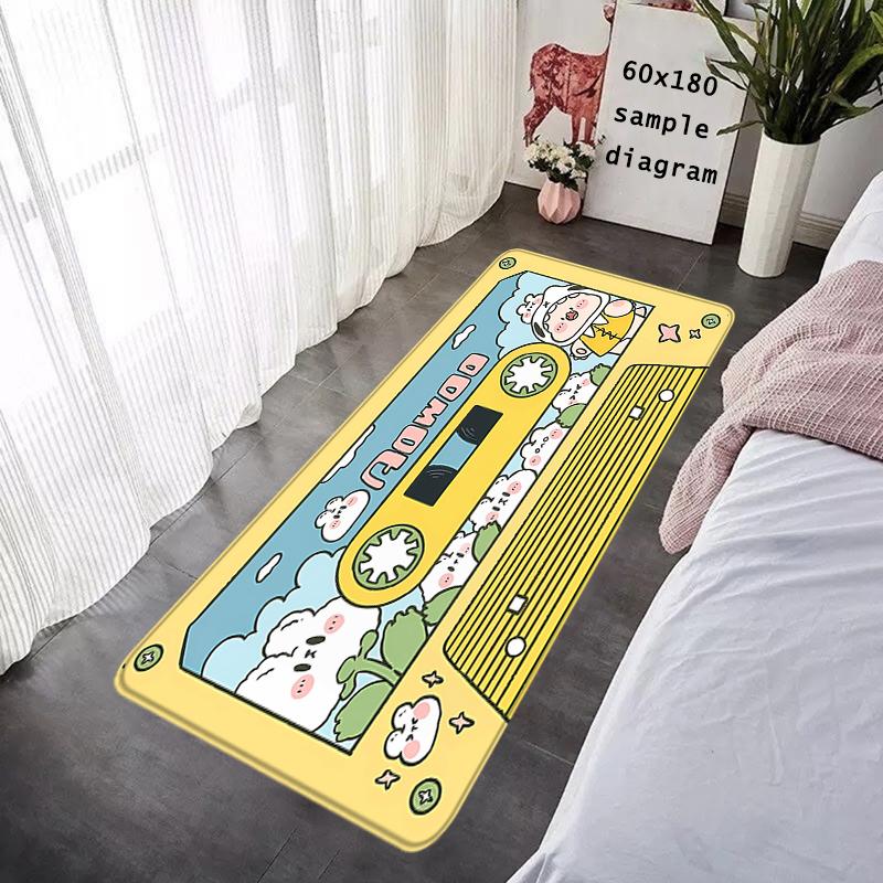Interior Floor Mat Vintage Cassette Music Tape DJ Doormat Non-slip Foot Rug for Entryway Kitchen Carpet Bedside Mats Home Decor