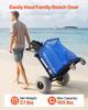 Beach Cart with Large Wheels for Sand, 75 kg Load Capacity, Heavy Duty Folding Beach Wagon with 320 mm Balloon Wheels, Storage Bag, 180° Adjustable