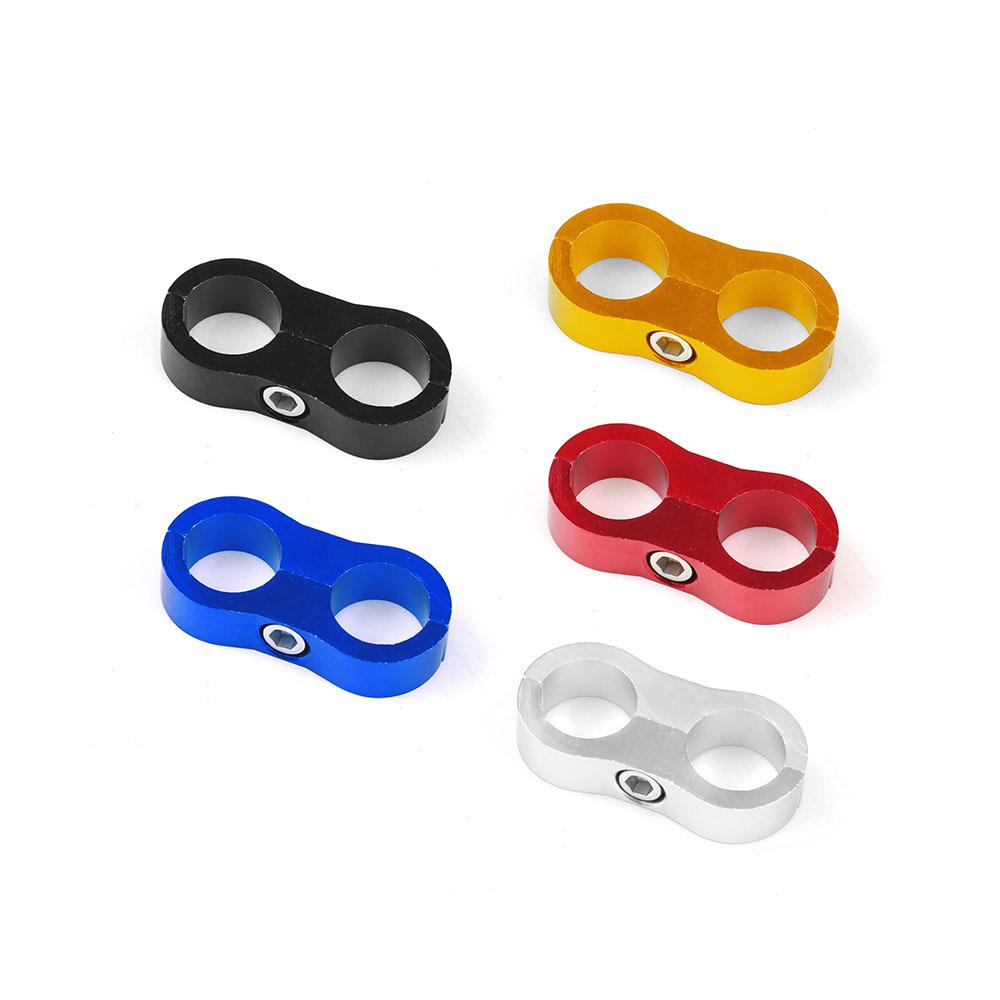 Зажим для линии Зажим для линии с двойным отверстием Зажим для шланга из плетеной резины Алюминиевый анодированный разделитель линии