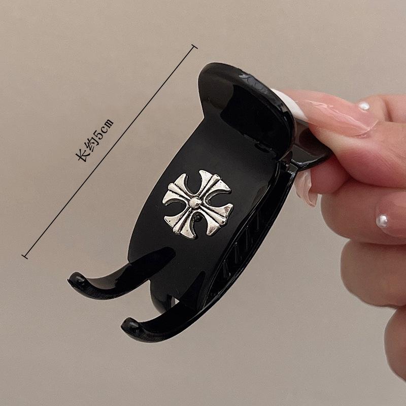 Модная черная заколка для волос с перекрестной челкой для крутых девушек