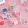 Plastic Transparent Small Box Mini with Lid Square Earplug Jewelry Earring Storage Ear Stud Parts Boxes Home Tabletop Storage