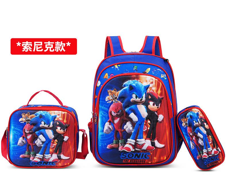 New 16-Inch 3-Piece Kids Cartoon Backpack Set Nylon Rolling Backpack School Bag for Boys Girls
