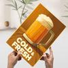 Cold and Fresh Beer Mug Printed Poster Customized Wall Art Retro Vintage Metal Tin Signs for Office Decor Coffee Bar Accessories