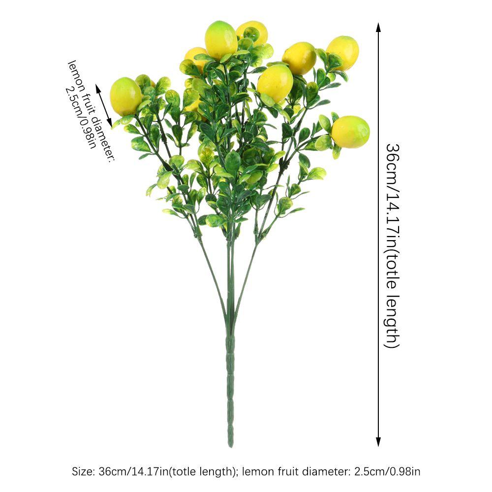 Centerpiece for Home Greenery Decoration Lemon Tree Artificial Fruit Lemon Branch with Green Leaves