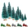 Yousheng 8Pcs Christmas Tree Ornaments Artificial Snowy Pine Tree Figurines Miniature Xmas Tree Statues for Home Table Desk Office Decoration