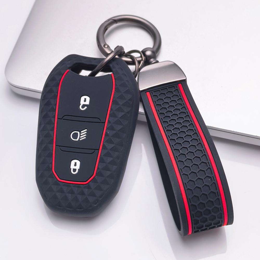 Чехол для брелока для Peugeot 3008 5008 208 308 408 508 4008 C1 с брелком, устойчивая к царапинам поверхность, ударопрочная конструкция, текстура с мягким захватом
