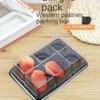 Transparent Plastic Mooncake Tray, Muffin Cupcake, Mochi Container, Cookie Caddy Carrier, Food Packaging Box, 6 Cavities, 50Pcs