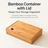 Bamboo Divided Nut Tray Square Shape Dried Fruit Container Snack Serving Tray  Daily Snack Store