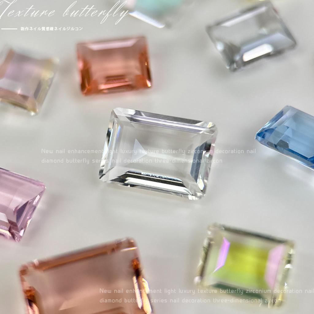 10 Pcs Nail Rhinestones Nail Crystal Gems Rectangular Nail Charms Clear Nail Art Charms Nail Art Decorations for Women